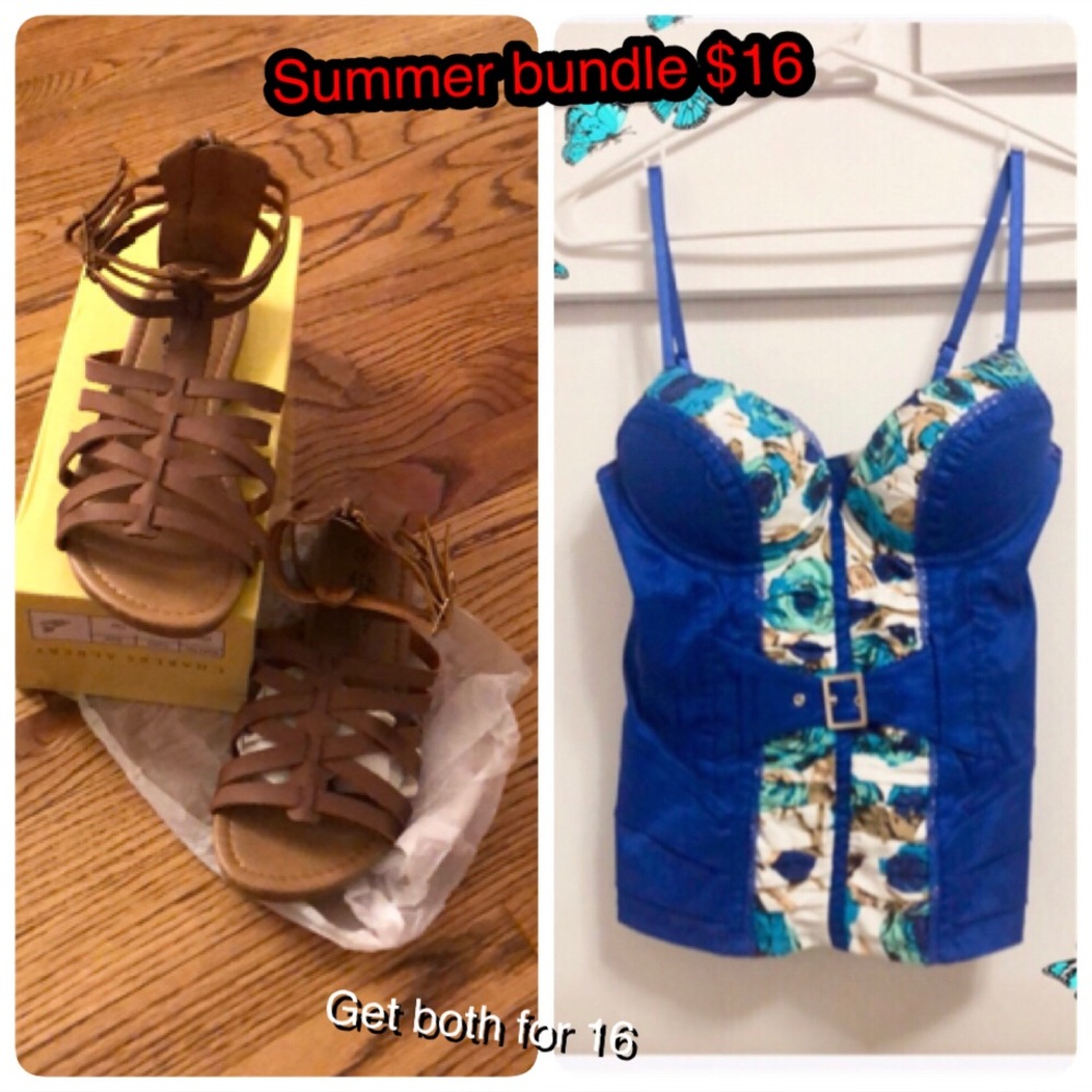 Summer bundle: corset top & gladiator sandals